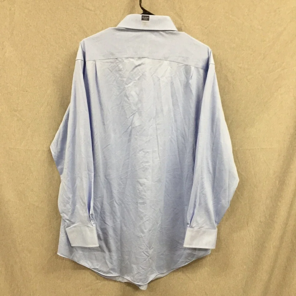 Jos. A. Bank Mens XL Traveler's Collection Tailored Fit Blue Cotton Shirt